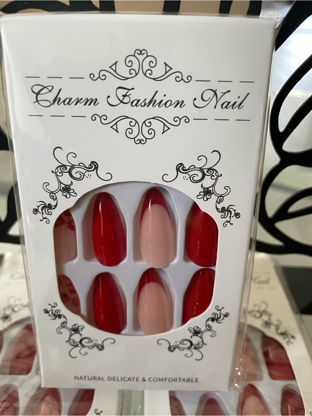 Red press on nails